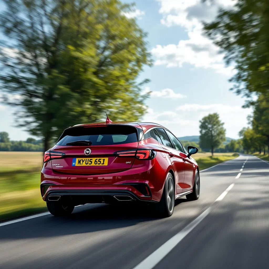 Opel Astra K Essence 1.0 Turbo 105 sur route de campagne