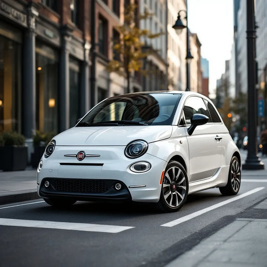 Fiat 500e électrique compacte garée en ville