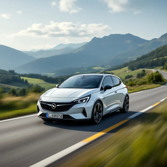 Opel Corsa F Électrique sur une route pittoresque