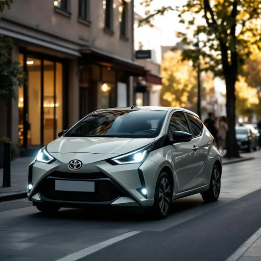 Toyota Aygo X Essence 1.0 VVT-i 72 ch garée en ville