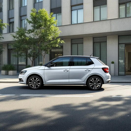 Skoda Fabia II Essence 1.2 HTP vue latérale extérieure