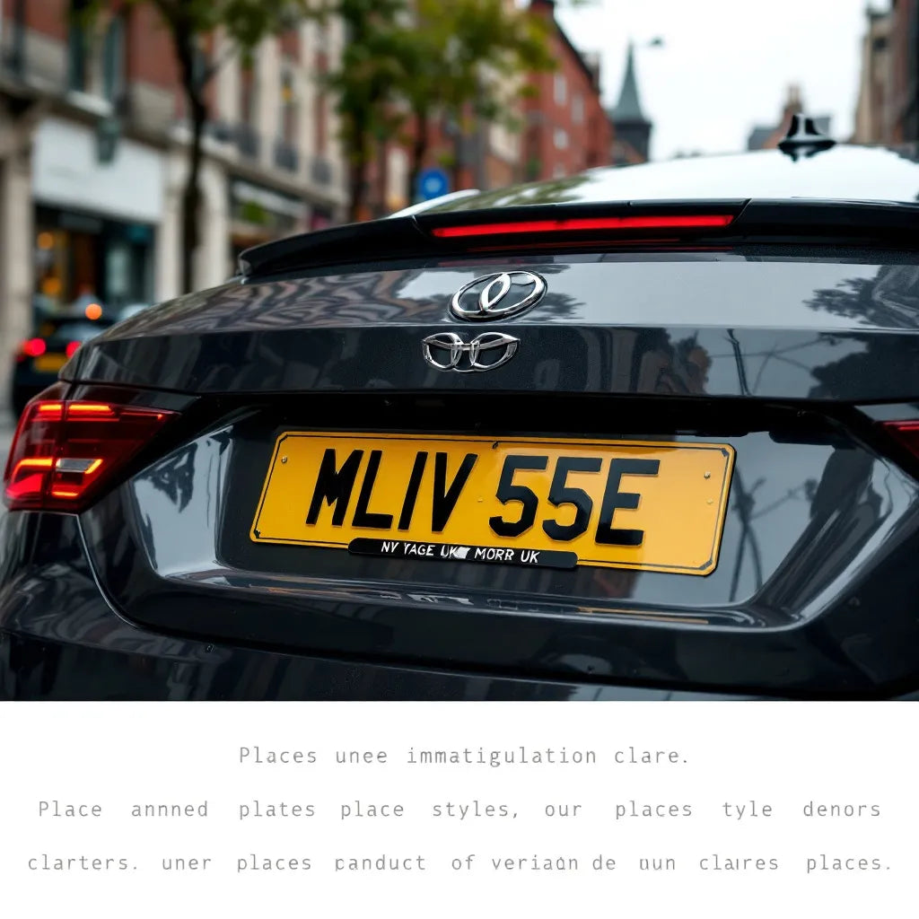 Voiture avec une uk plaque immatriculation sous un éclairage naturel