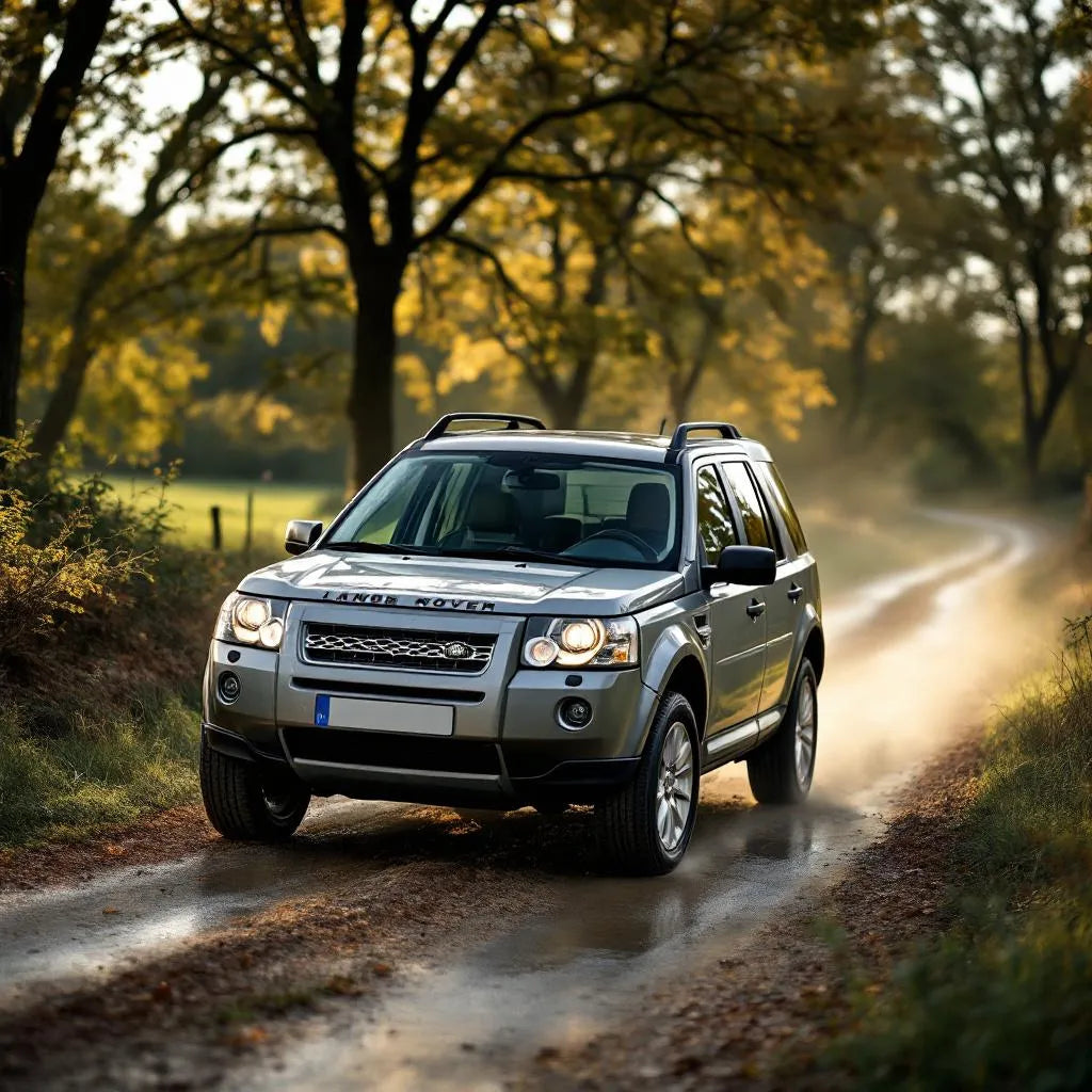 Land Rover Freelander II 2.2 TD4 160 gris sur route