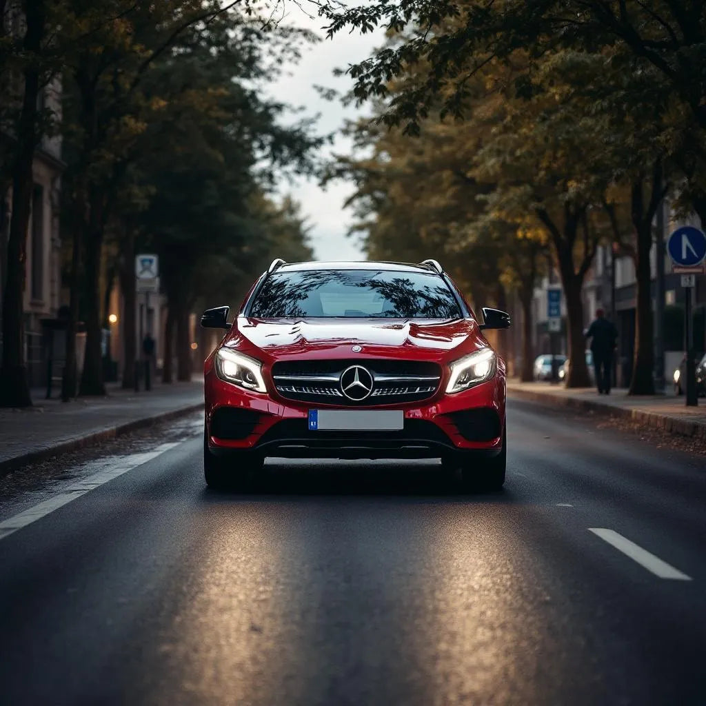 Mercedes GLA 200 CDI garé sur une route urbaine