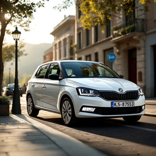 Skoda Fabia III Essence 1.0 TSI stationnée en ville