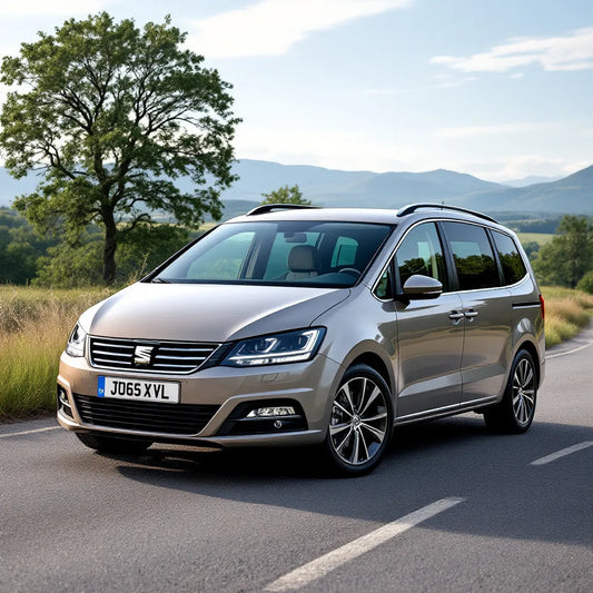 Seat Alhambra II Diesel garé sur une route panoramique