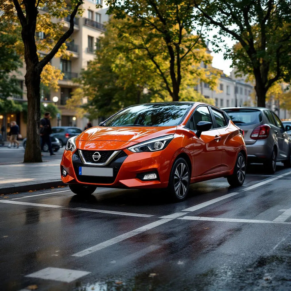 Nissan Micra K14 0.9 IG-T 90 garée en extérieur