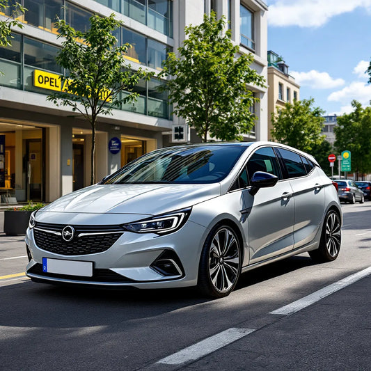Opel Astra K parked in a city setting