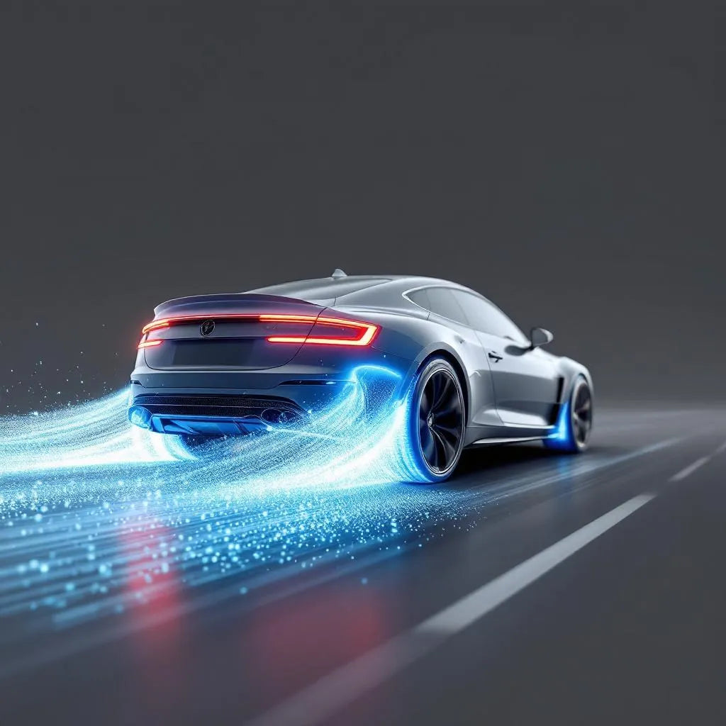 Vue technique montrant pneus neufs montés à l’arrière d’une voiture pour optimiser adhérence et sécurité