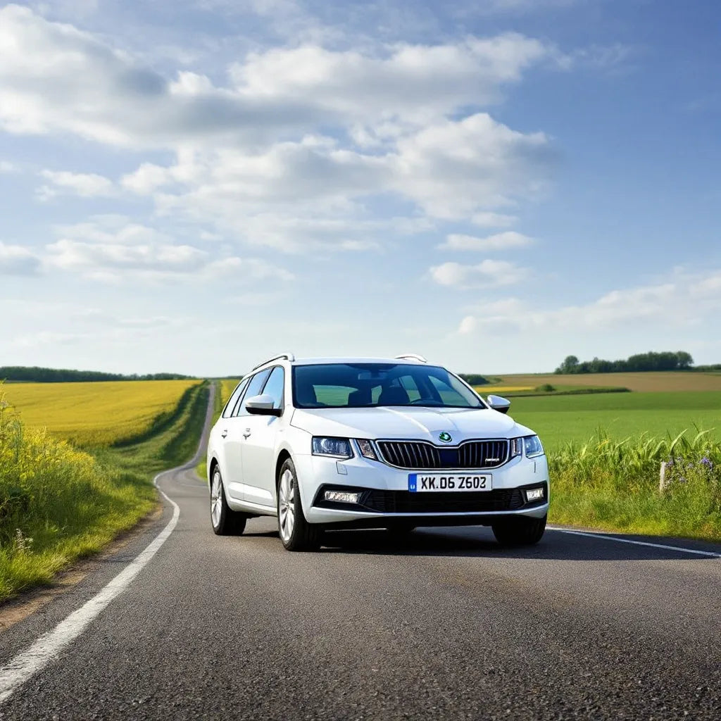Skoda Octavia III Diesel 2.0 TDI sur route de campagne