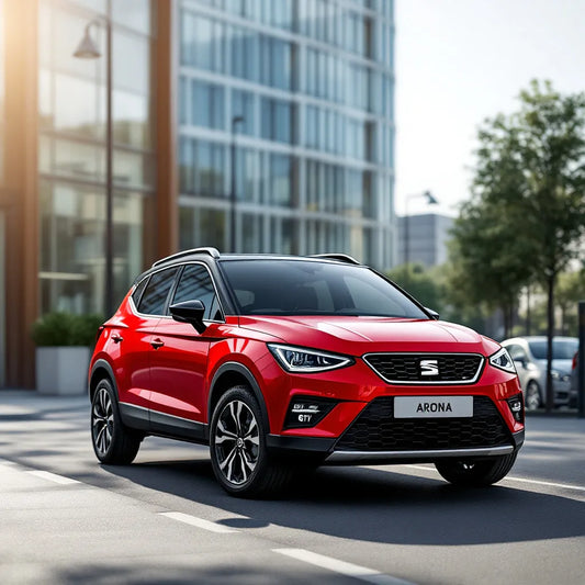 Seat Arona Essence 1.0 TSI rouge vue côté avant
