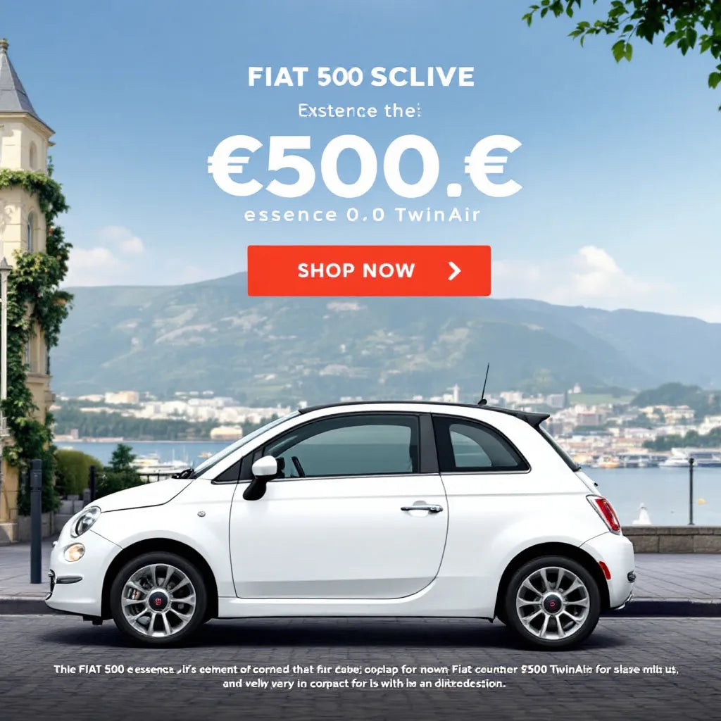 Fiat 500 Essence 0.9 TwinAir in a scenic location