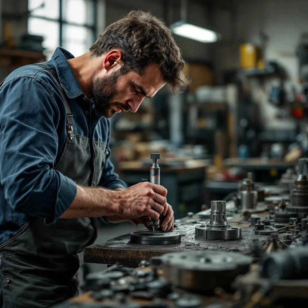 Mesure de la profondeur minimale légale des sculptures d’un pneu avec un pied à coulisse spécialisé