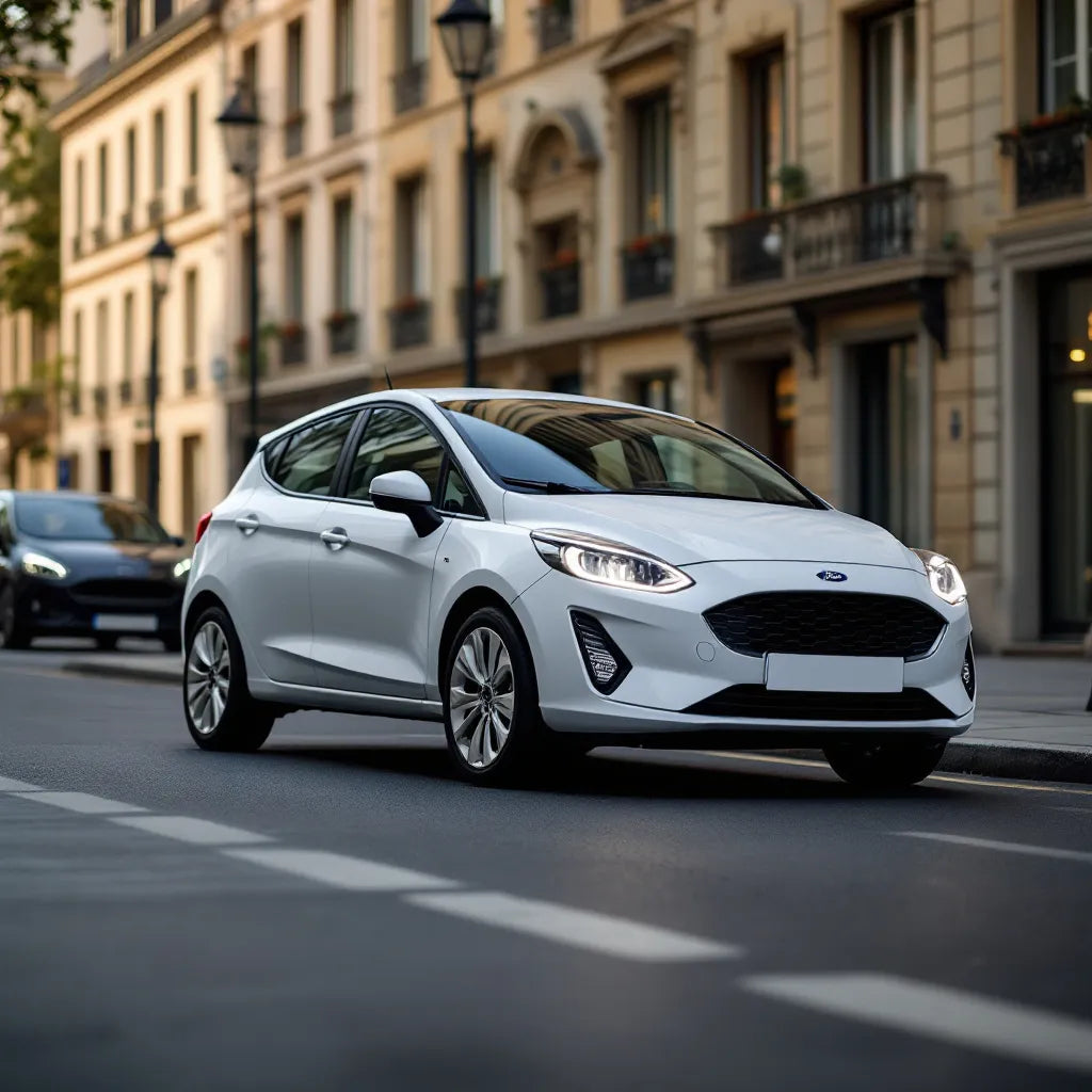 Ford Fiesta VII sous un angle urbain