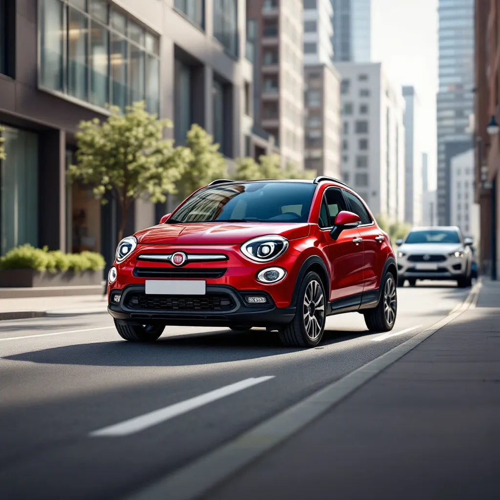 Fiat 500X Essence 1.4 MultiAir rouge en ville