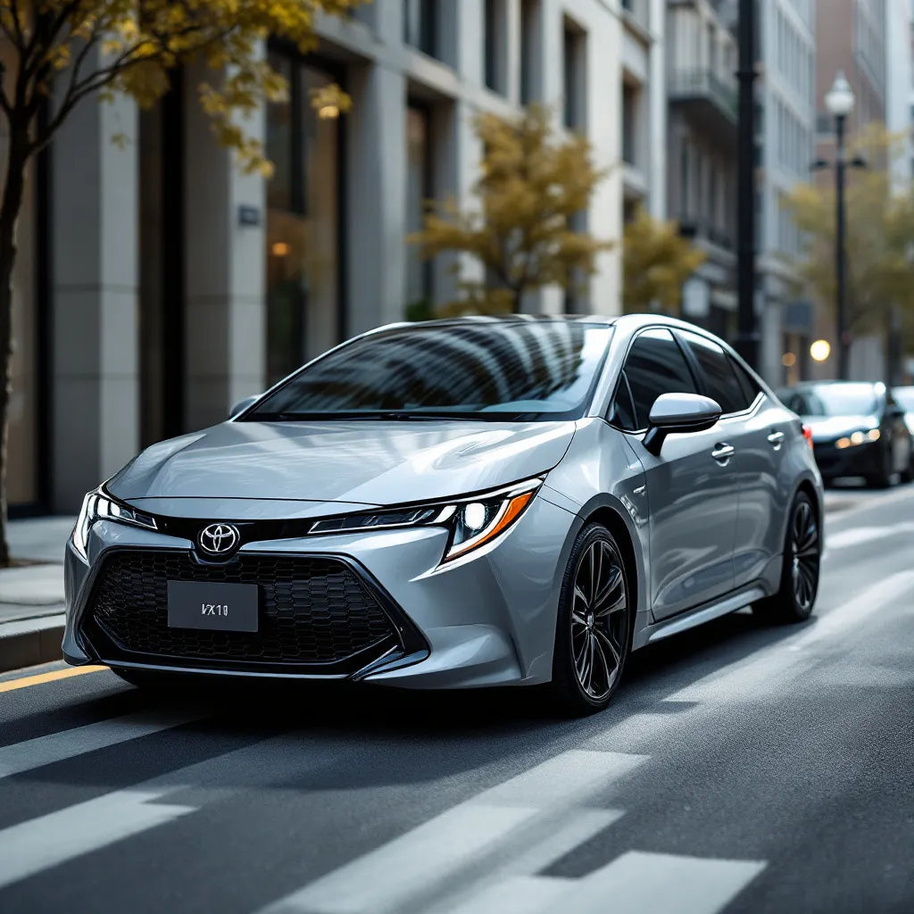 Toyota Corolla XII Hybrid 1.8 sur une rue de la ville