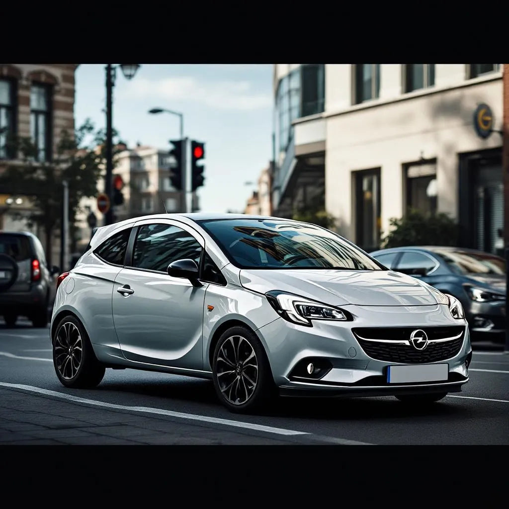 Opel Corsa C Essence 1.2 75 grise en milieu urbain